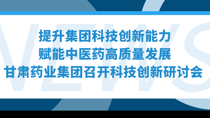 “提升集團科技創(chuàng)新能力，賦能中醫(yī)藥高質(zhì)量發(fā)展”—甘肅藥業(yè)集團召開科技創(chuàng)新研討會